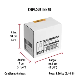 Hermex Candado de hierro color latón 50 mm, largo, caja, BASIC