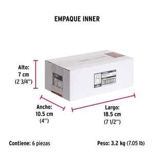 Candado de hierro 63 mm gancho corto en caja, Hermex
