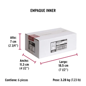 Candado de hierro 63 mm gancho largo en caja, Hermex