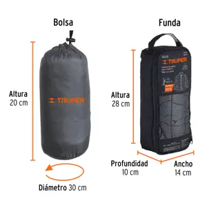 66000 / CHAM-GC-CH Chamarra de plumas para hombre, gris, CH, Truper