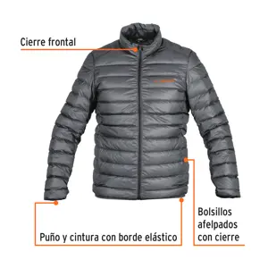 Chamarra de plumas para hombre, gris, CH, Truper