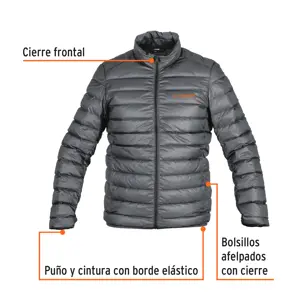 Chamarra de plumas para hombre, gris, G, Truper