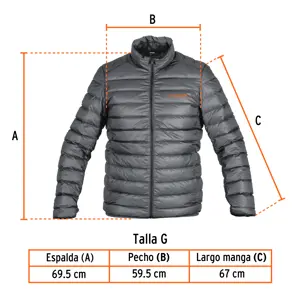 Chamarra de plumas para hombre, gris, G, Truper