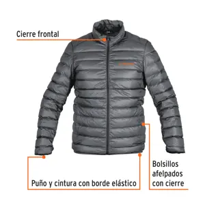 Chamarra de plumas para hombre, gris, M, Truper