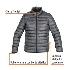 Chamarra de plumas para hombre, gris, EG, Truper