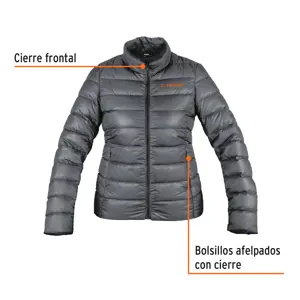 Chamarra de plumas para mujer, gris, M, Truper