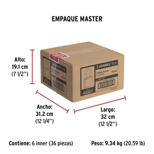 Candado de hierro 45 mm gancho largo en blíster, Hermex