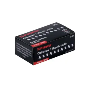 41252 / CHI-100B Caja con 100 chinches blancas, Fiero