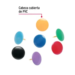 Caja con 100 chinches en 10 colores surtidos, Fiero