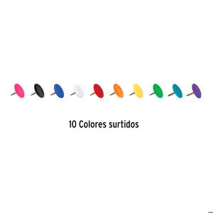 Caja con 100 chinches en 10 colores surtidos, Fiero