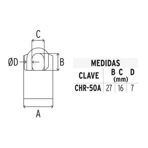 Candado de hierro 50 mm con coraza, llave anti-ganzúa