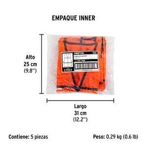 Chaleco de seguridad, uso de día, naranja, Pretul