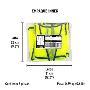 Chaleco de seguridad, uso de día, verde, Pretul