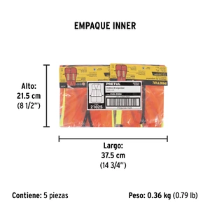 Chaleco de seguridad con cintas reflejantes, naranja, Pretul