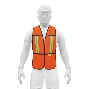 21025 / CHS-200N Chaleco de seguridad con cintas reflejantes, naranja, Pretul