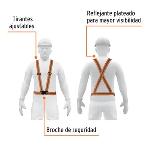 Chaleco elástico tipo arnés naranja con reflejante, Truper