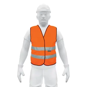 14426 / CHS-500N Truper Chaleco de seguridad naranja con cintas de alta visibilidad