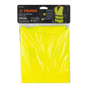 Truper Chaleco de seguridad verde con cintas de alta visibilidad