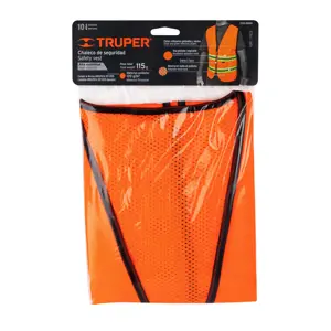 13473 / CHS-600N Truper Chaleco de seguridad naranja alta visibilidad con cierre