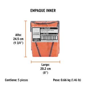 Truper Chaleco de seguridad naranja alta visibilidad con cierre