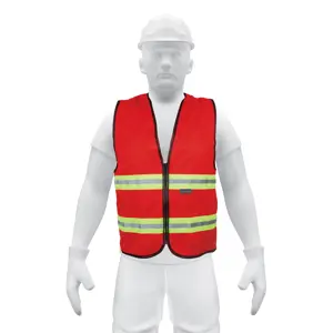 15417 / CHS-600R Truper Chaleco de seguridad rojo alta visibilidad con cierre