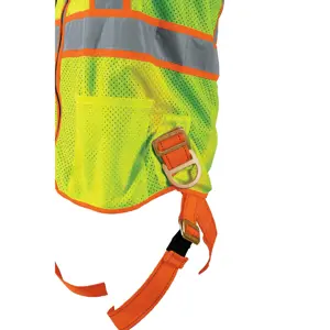 Truper Chaleco de seguridad para arnés, alta visibilidad, verde