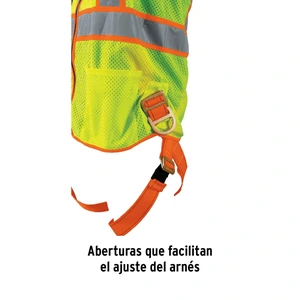 Truper Chaleco de seguridad para arnés, alta visibilidad, verde