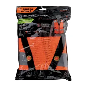 Chaleco seguridad reforzado naranja con bolsas, G, Expert