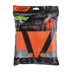 13479 / CHS-800N-M Chaleco seguridad reforzado naranja con bolsas, M, Expert