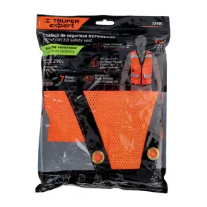 Chaleco seguridad reforzado naranja con bolsas, XG, Expert