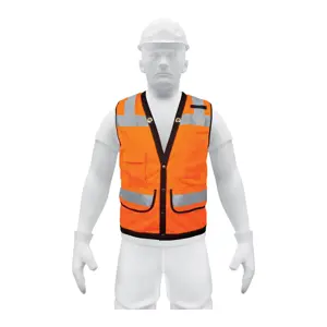 13481 / CHS-800N-XL Chaleco seguridad reforzado naranja con bolsas, XG, Expert