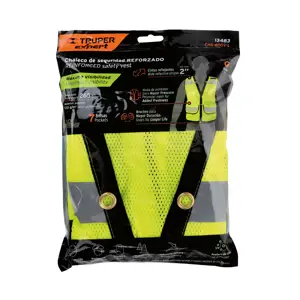 Chaleco seguridad reforzado verde con bolsas, G, Expert