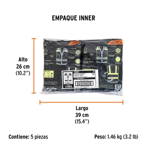 Chaleco seguridad reforzado verde con bolsas, G, Expert