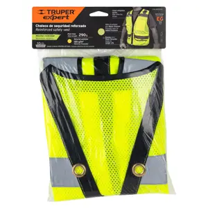 Chaleco seguridad reforzado verde con bolsas, XG, Expert