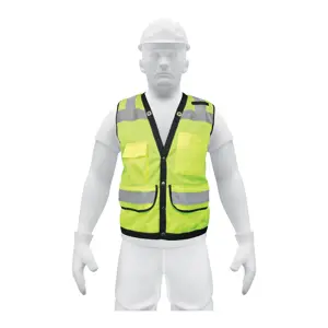 13484 / CHS-800V-XL Chaleco seguridad reforzado verde con bolsas, XG, Expert