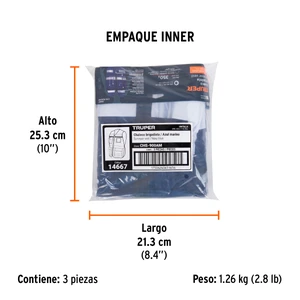 Truper Chaleco brigadista con cintas reflejantes, color azul marino