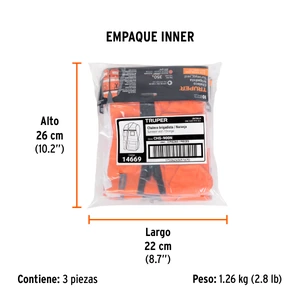 Truper Chaleco brigadista con cintas reflejantes, color naranja