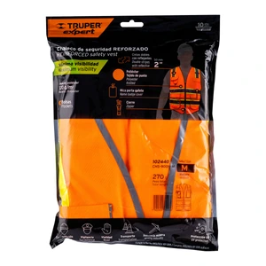 Chaleco de seguridad de alta visibilidad, naranja, M, EXPERT