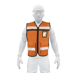 14669 / CHS-900N Truper Chaleco brigadista con cintas reflejantes, color naranja