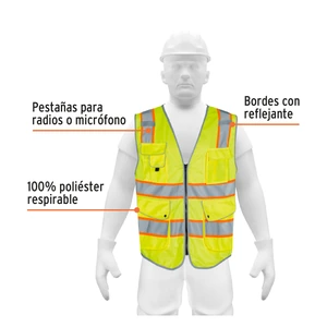 Chaleco de seguridad de alta visibilidad, verde, G, EXPERT