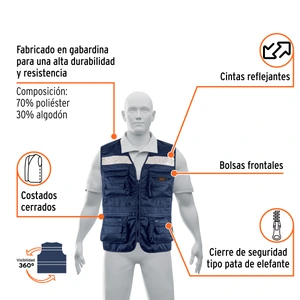 Chaleco brigadista reforzado, azul marino, G, TRUPER EXPERT