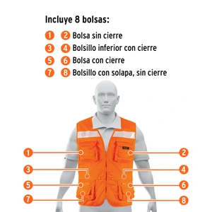 Chaleco brigadista reforzado, naranja, G, TRUPER EXPERT