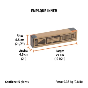 Truper Tarjeta 6 tiras 23cm antiderrapantes negras 50mm c/abrasivo