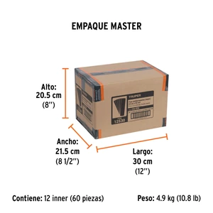 Truper Tarjeta 6 tiras 23cm antiderrapantes negras 50mm c/abrasivo