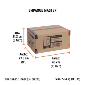 Truper Rollo de 5m de cinta antiderrapante blanca 25mm con abrasivo
