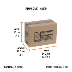 Truper Rollo de 5m de cinta antiderrapante blanca 50mm con abrasivo
