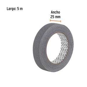 Truper Rollo de 5 m cinta antiderrapante 25mm gris p/áreas húmedas