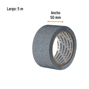 Truper Rollo de 5 m cinta antiderrapante 50mm gris p/áreas húmedas
