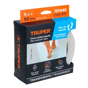 Truper Rollo 5 m cinta antiderrapante transp. 50mm p/áreas húmedas