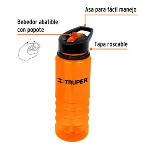 Botella de plástico, para agua, 740 ml, TRUPER